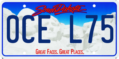 SD license plate 0CEL75