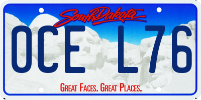 SD license plate 0CEL76