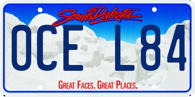 SD license plate 0CEL84