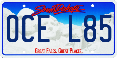 SD license plate 0CEL85