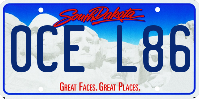 SD license plate 0CEL86