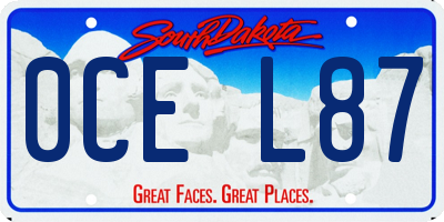SD license plate 0CEL87