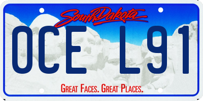 SD license plate 0CEL91
