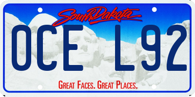 SD license plate 0CEL92