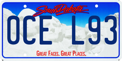 SD license plate 0CEL93
