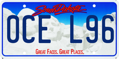 SD license plate 0CEL96