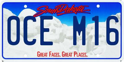 SD license plate 0CEM16