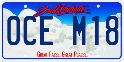 SD license plate 0CEM18