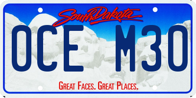 SD license plate 0CEM30