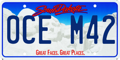 SD license plate 0CEM42