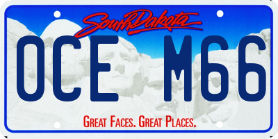 SD license plate 0CEM66