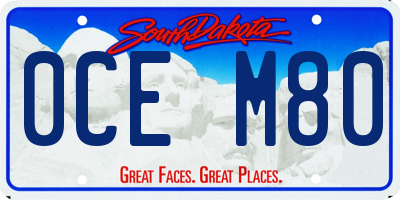 SD license plate 0CEM80