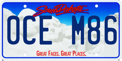 SD license plate 0CEM86