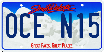 SD license plate 0CEN15