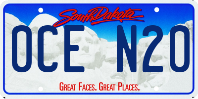 SD license plate 0CEN20