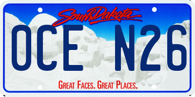 SD license plate 0CEN26