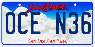 SD license plate 0CEN36