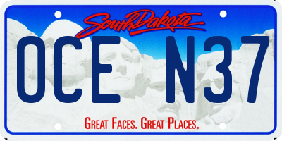 SD license plate 0CEN37