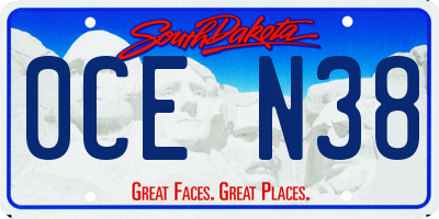 SD license plate 0CEN38
