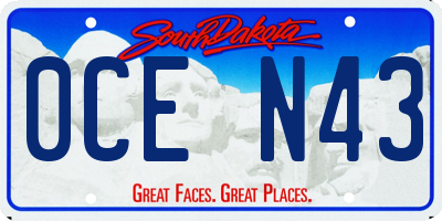 SD license plate 0CEN43