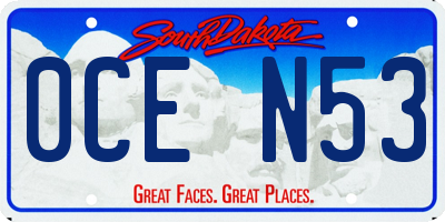 SD license plate 0CEN53
