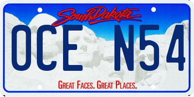SD license plate 0CEN54