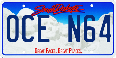SD license plate 0CEN64
