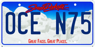 SD license plate 0CEN75
