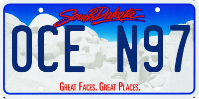 SD license plate 0CEN97