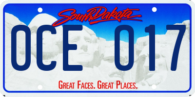 SD license plate 0CEO17
