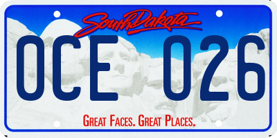 SD license plate 0CEO26