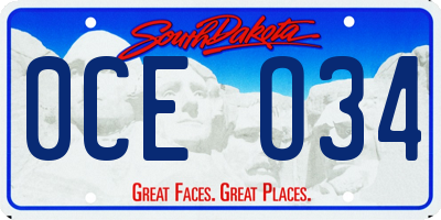 SD license plate 0CEO34