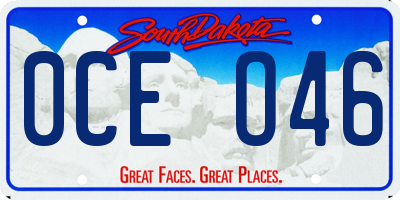 SD license plate 0CEO46