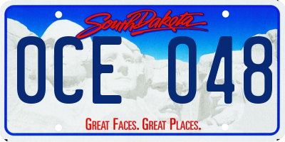 SD license plate 0CEO48