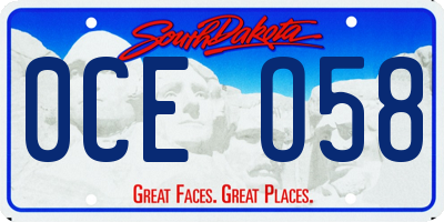 SD license plate 0CEO58