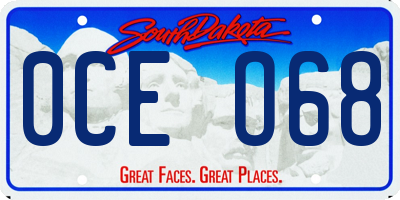 SD license plate 0CEO68