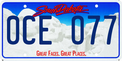 SD license plate 0CEO77