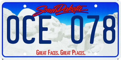 SD license plate 0CEO78