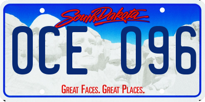SD license plate 0CEO96