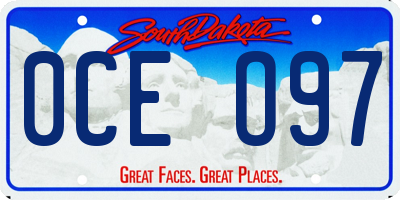 SD license plate 0CEO97