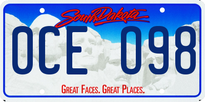 SD license plate 0CEO98