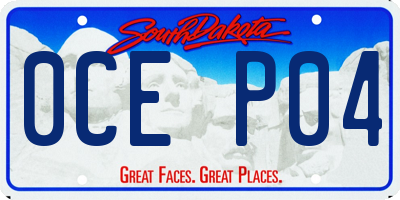 SD license plate 0CEP04