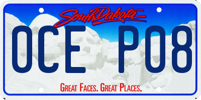 SD license plate 0CEP08