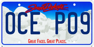 SD license plate 0CEP09