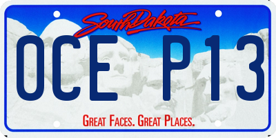 SD license plate 0CEP13