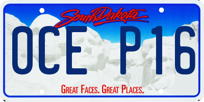 SD license plate 0CEP16