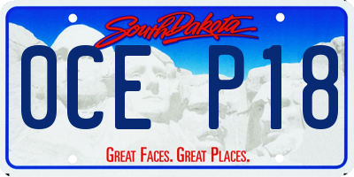 SD license plate 0CEP18