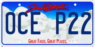 SD license plate 0CEP22