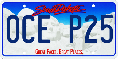 SD license plate 0CEP25