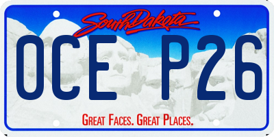 SD license plate 0CEP26